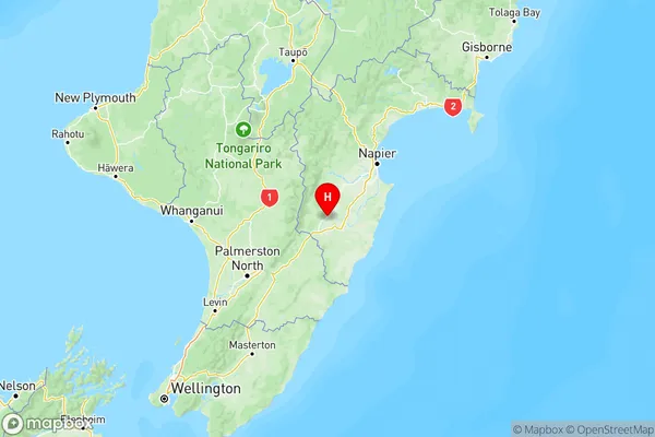 Ongaonga, Hawke's Bay Region Map