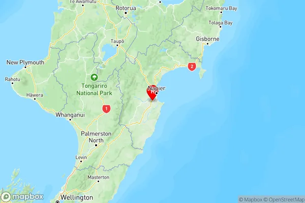 Hastings Country, Hawke's Bay Region Map