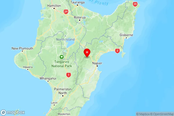 Puketitiri, Hawke's Bay Region Map