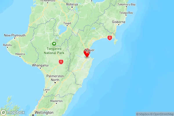 Raureka, Hawke's Bay Region Map