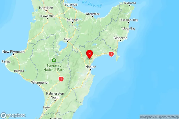 Tutira, Hawke's Bay Region Map