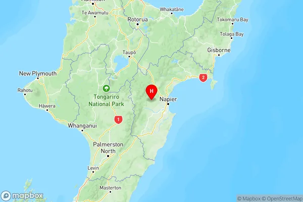 Waiwhare, Hawke's Bay Region Map