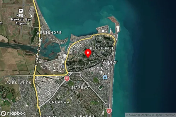 Napier Hill, Hawke's Bay Satellite Map