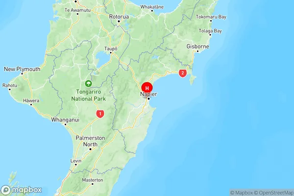 Westshore, Hawke's Bay Region Map