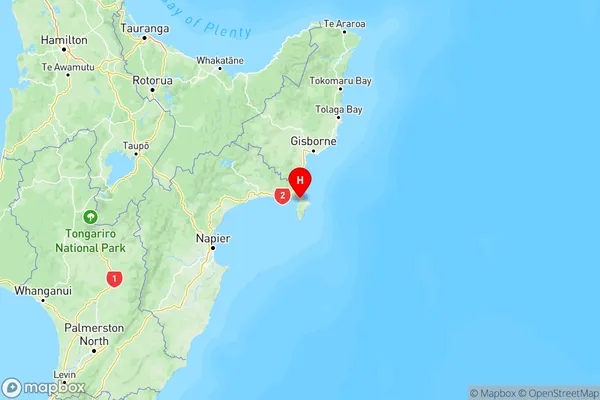 Mahia, Hawke's Bay Region Map