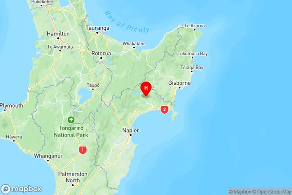 Tuai/Ohuka, Hawke's Bay Region Map