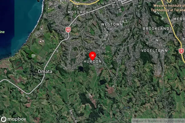 Hurdon, Taranaki Satellite Map