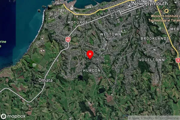 Whalers Gate, Taranaki Satellite Map