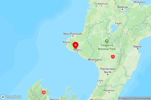 Okaiawa, Taranaki Region Map